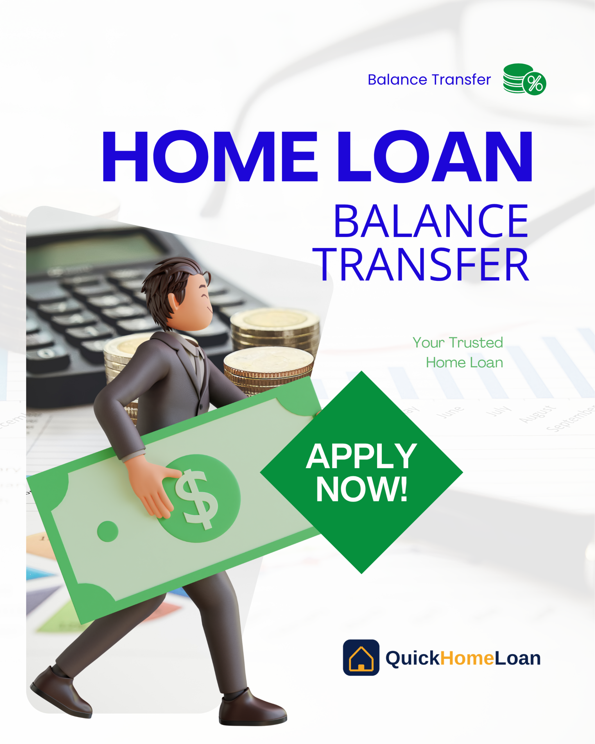 blue and green simple home loan services instagram post (1)
